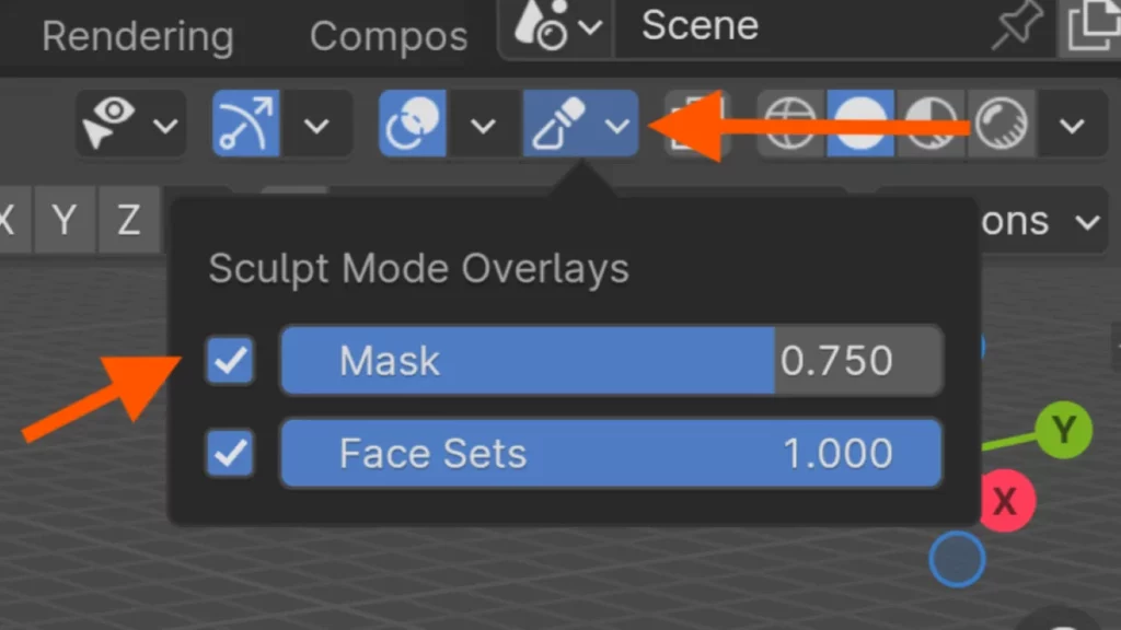 Blender Viewport Sculpt Mode Sculpt Mode Overlays Menu Mask
